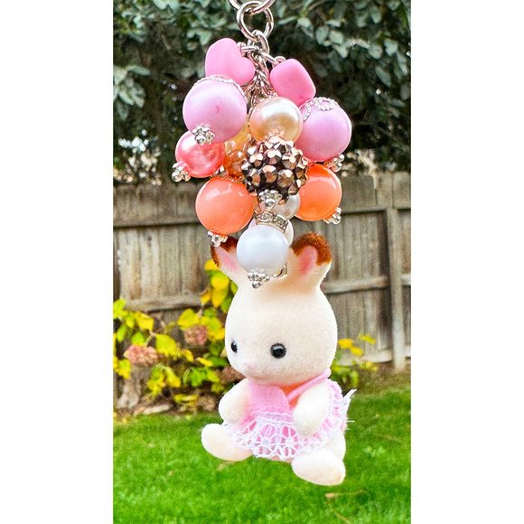 Calico Critters Pink Baby Bunny Keychain Purse Bag Charm - Picture 6 of 7